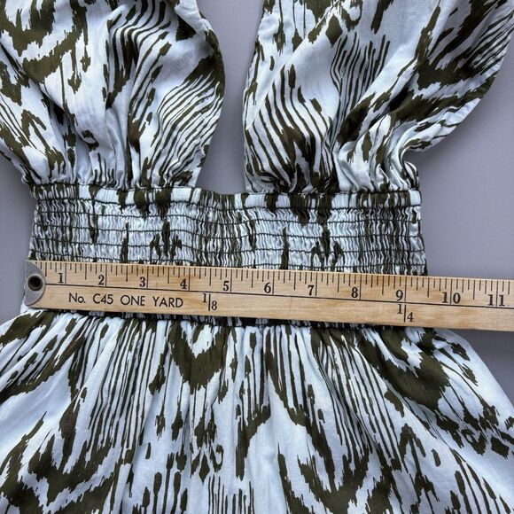 MISA Los Angeles Tula Halter Mini Dress Women XS Smocked Waist Tropical Vacation - Picture 6 of 10